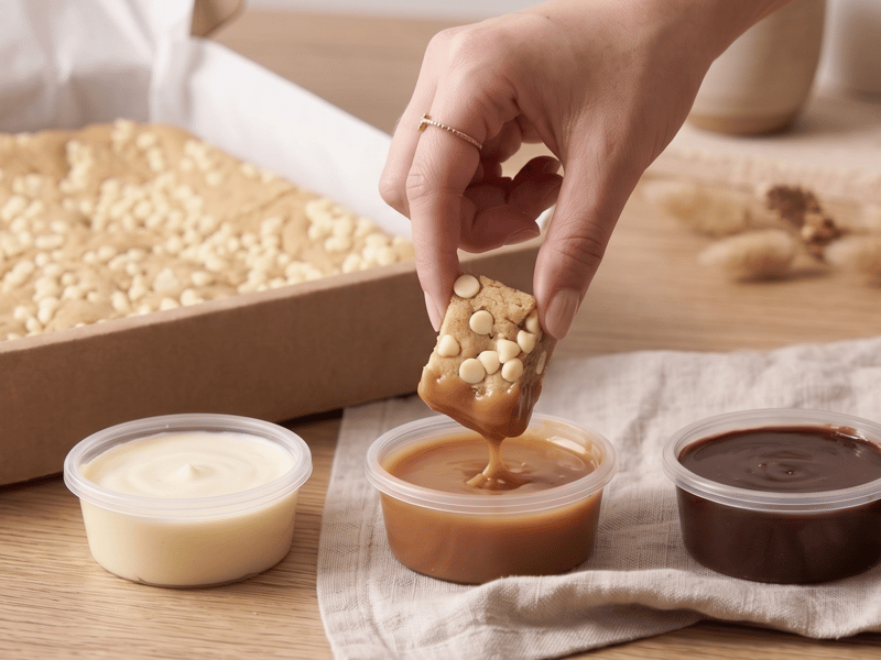 Cookie dipping box with chocolate dips